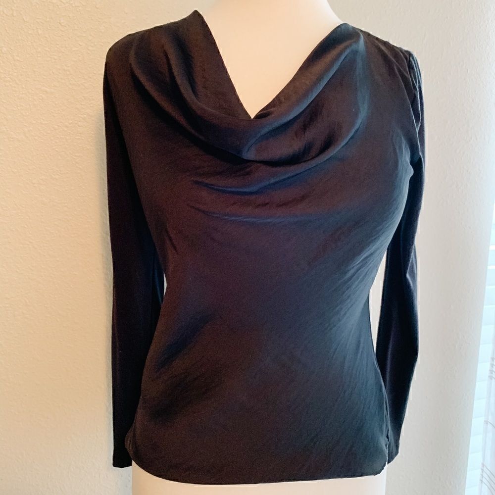 INC black drape front Blouse